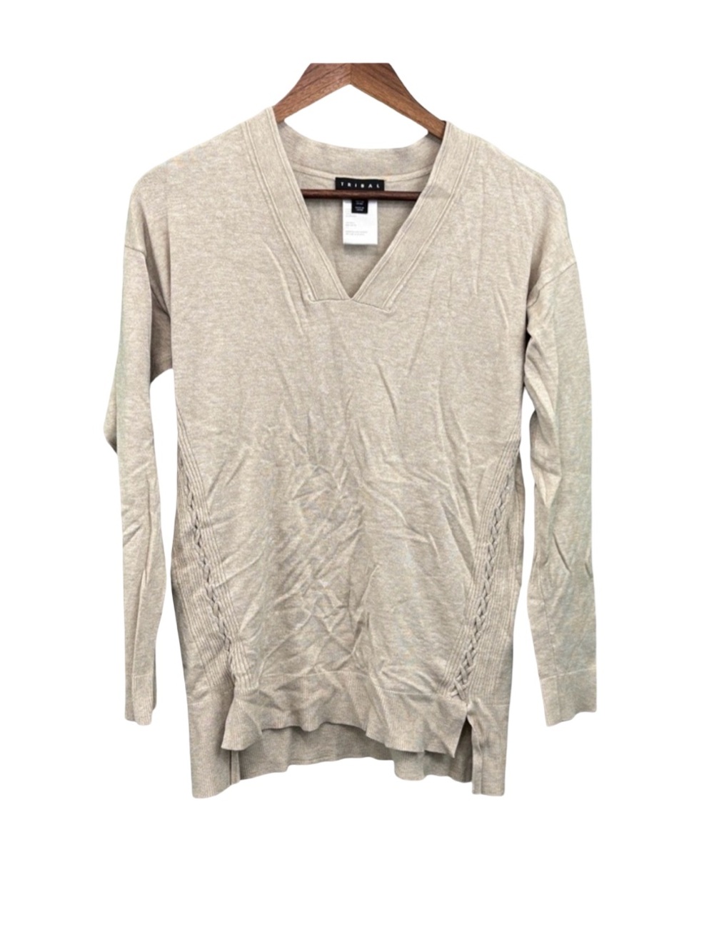 Tribal Women's V-Neck Sweater - Cream
